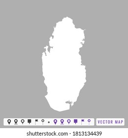 Vector modern map of Qatar