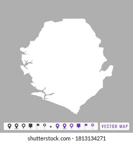Vector modern map of Sierra Leone