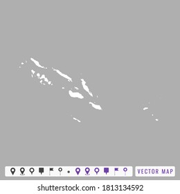 Vector modern map of Solomon Island