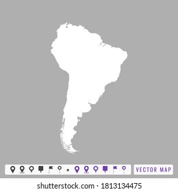 Mapa vectorial moderno de Sudamérica