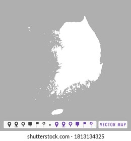 Vector modern map of South Korea