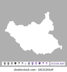 Mapa vectorial moderno de Sudán del Sur