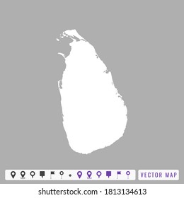Mapa vectorial moderno de Sri Lanka