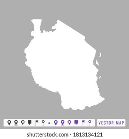 Vector modern map of Tanzania