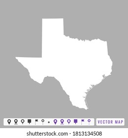 Vector modern map of Texas