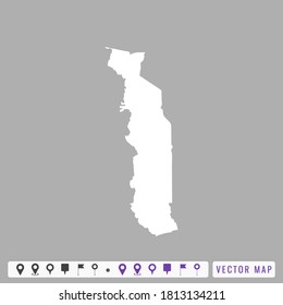 Vector modern map of Togo