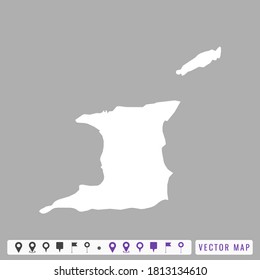 Vector modern map of Trinidad and Tobago