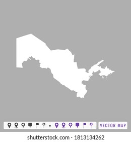 Vector modern map of Uzbekistan