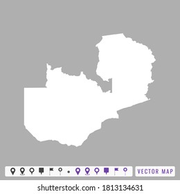 Vector modern map of Zambia