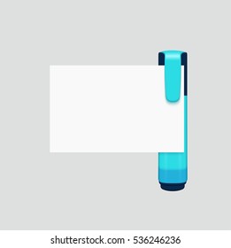 Vector modern marker with white paper on gray background