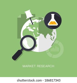 vector modern market research concept illustration