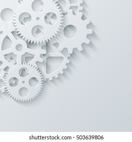 Vector modern mechanism industrial concept. Technology gears background.