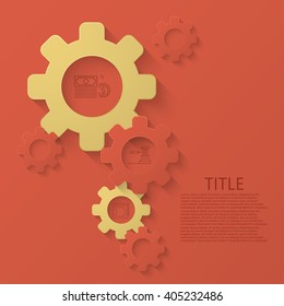 Vector modern mechanism money and finance  infographic background. Eps10