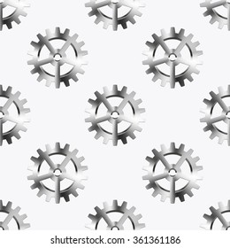 Vector modern mechanism seamless background. gears pattern