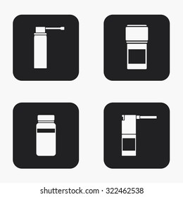 Vector modern medical kit icons set on white background