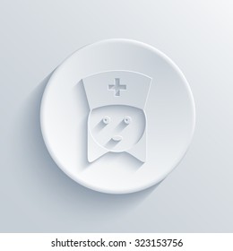 Vector modern medicine light circle icon with shadow