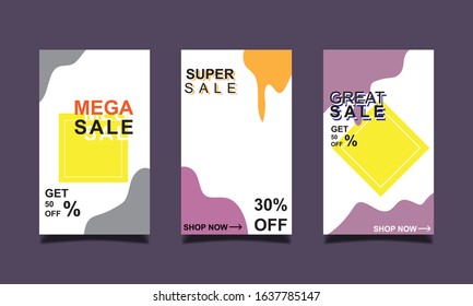 Vector Modern For mega Sale Banners Design. Discount Banner Promotion Template. Special offer and sale banner discount up to 30% template design with editable text