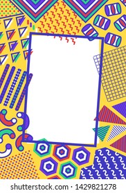 vector modern memphis design and white space background for brochure banner and publication