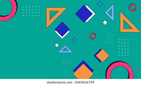 Vector modern memphis hipster colorful colourful background