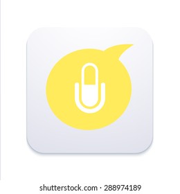 Vector modern microphone icon in circle bubble speech