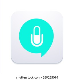 Vector modern microphone icon in circle bubble speech