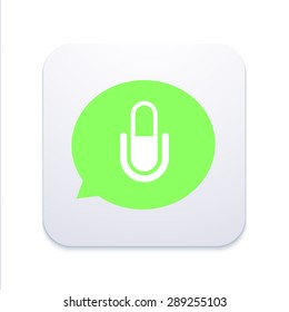 Vector modern microphone icon in circle bubble speech