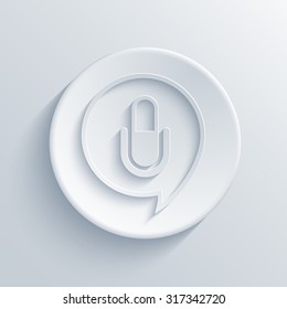 Vector modern microphone light circle icon with shadow