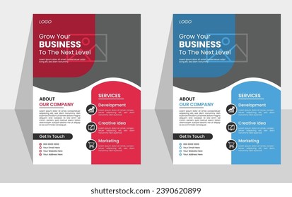 Vector modern minimal corporate Business Flyer template. Unique A4 print layout for Advertisement to grow Business.