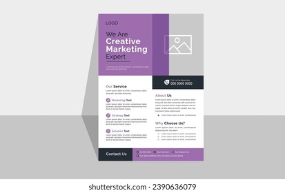 Vector modern minimal corporate business Flyer template. Unique A4 print layout for Advertisement to grow Business.