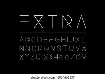 Vector Of Modern Minimal Font And Alphabet