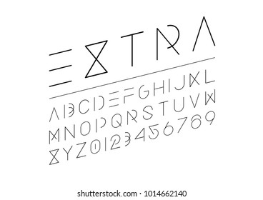 Vector of modern minimal font and alphabet