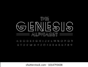 Vector of modern minimal font and alphabet