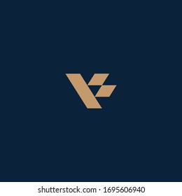 Vector modern minimal letter V logo template. V mark company  sign