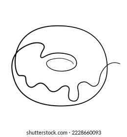 Vector modern minimalism donut line art drawning illustration.