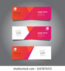 Vector modern minimalist abstract design banner web template pink orange.