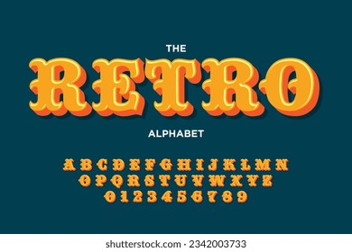 vector of modern minimalist and stylized alphabet and number. modern retro text style 