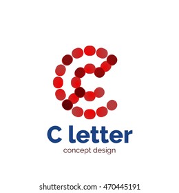 Vector modern minimalistic dotted letter concept logo template, abstract business icon