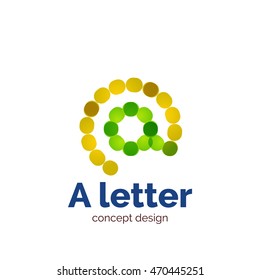Vektormoderne, minimalistisch gepunktete Buchstabensymbole, abstraktes Business-Symbol