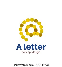 Vector modern minimalistic dotted letter concept logo template, abstract business icon