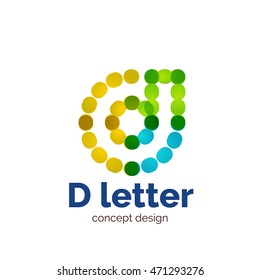Vector modern minimalistic dotted letter concept logo template, abstract business icon