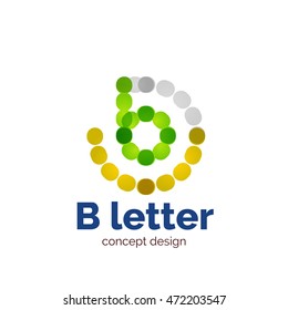 Vector modern minimalistic dotted letter concept logo template, abstract business icon