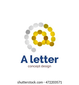 Vector moderno minimalista diseño de letra punteada plantilla de logotipo, icono comercial abstracto