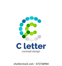 Vector modern minimalistic dotted letter concept logo template, abstract business icon