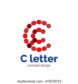 Vector modern minimalistic dotted letter concept logo template, abstract business icon