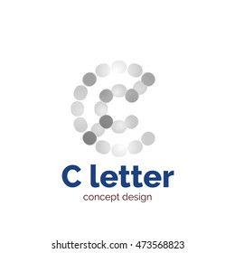 Vector modern minimalistic dotted letter concept logo template, abstract business icon