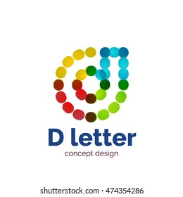 Vector modern minimalistic dotted letter concept logo template, abstract business icon