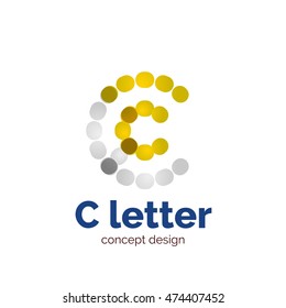 Vector moderno minimalista diseño de letra punteada plantilla de logotipo, icono comercial abstracto