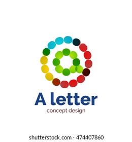 Vector modern minimalistic dotted letter concept logo template, abstract business icon