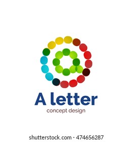 Vector modern minimalistic dotted letter concept logo template, abstract business icon