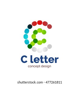 Vector modern minimalistic dotted letter concept logo template, abstract business icon